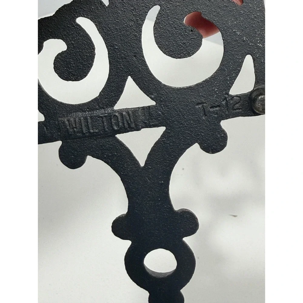 Wilton Cast Iron Trivet T-12 Black Scrollwork Shield Shape Wall Decor 8.75 inch
